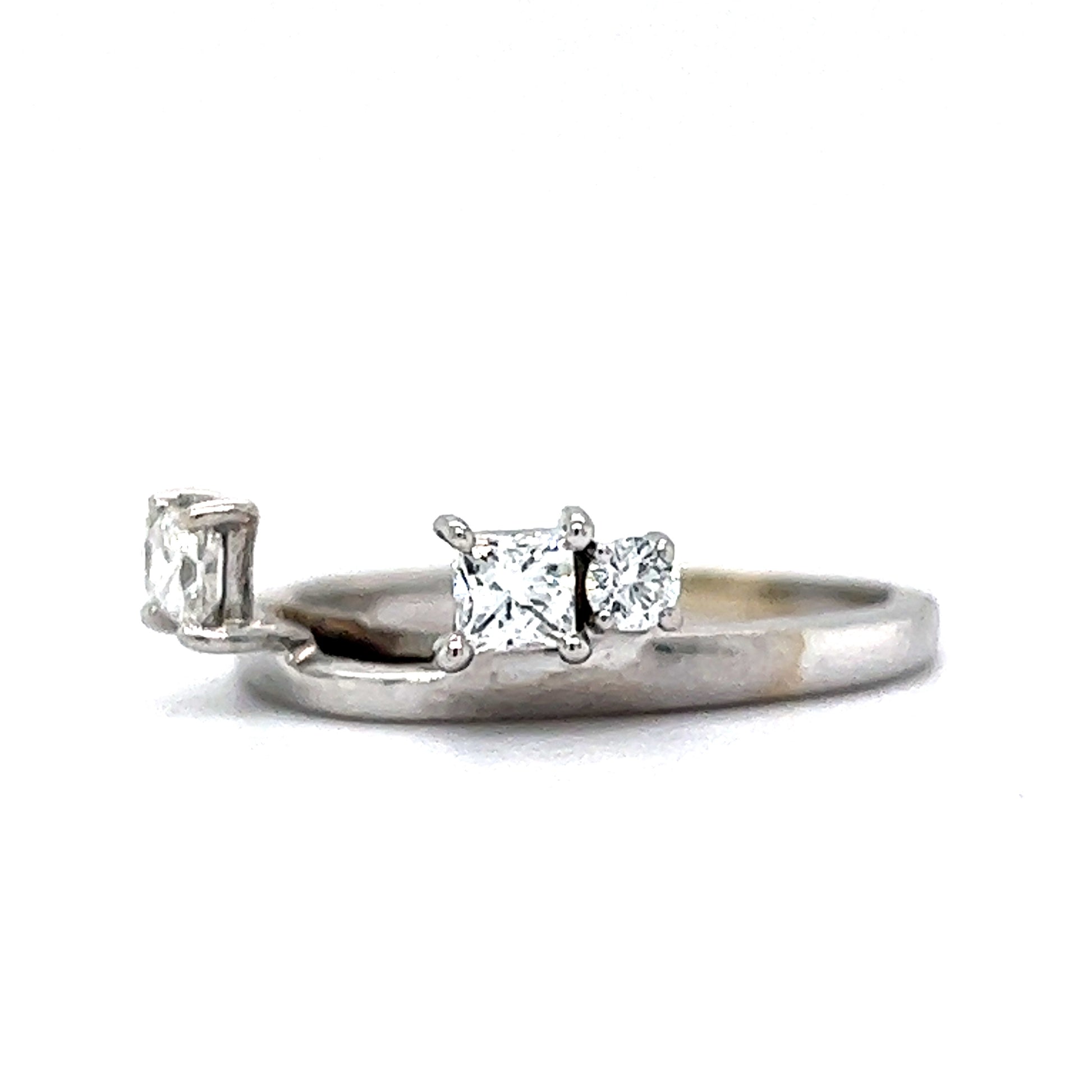 .53 Diamond Ring Enhancer in 14k White GoldComposition: 14 Karat White GoldRing Size: 6.75Total Diamond Weight: .53 ctTotal Gram Weight: 2.9 gInscription: .53 14K LSC-09