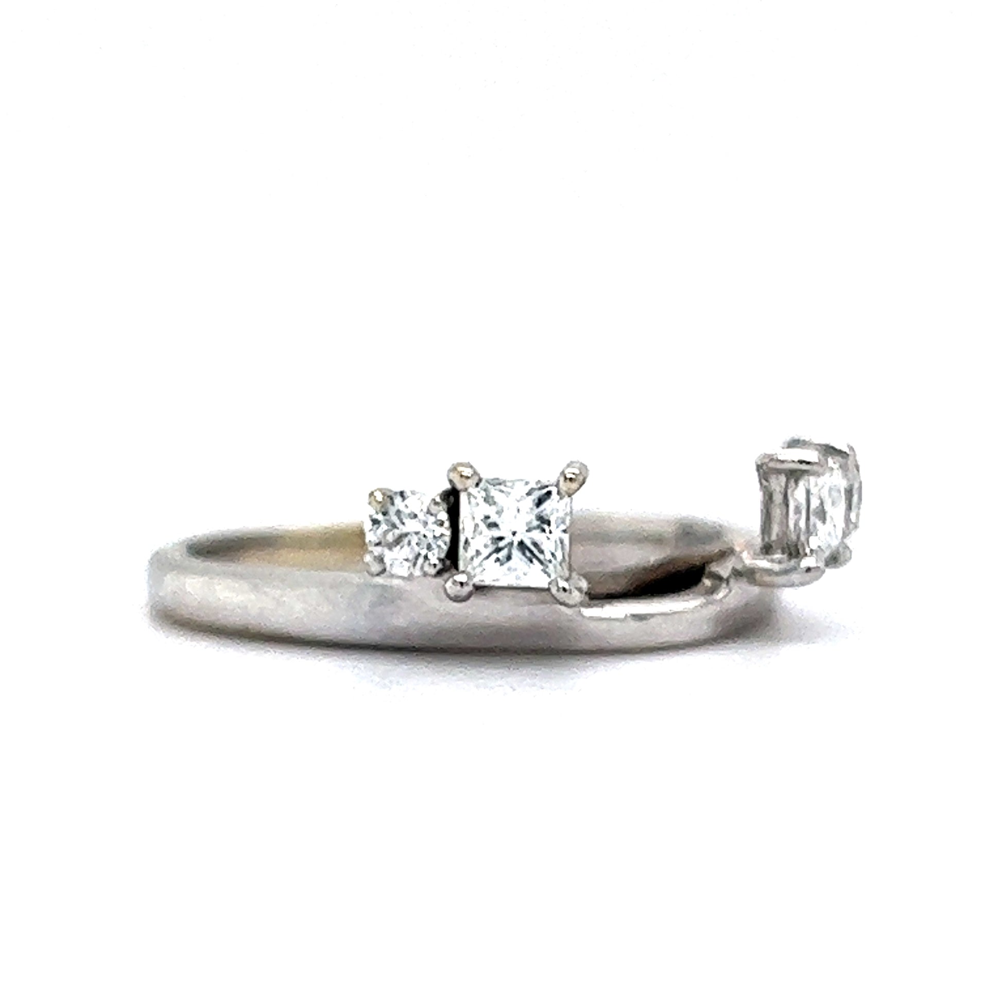 .53 Diamond Ring Enhancer in 14k White GoldComposition: 14 Karat White GoldRing Size: 6.75Total Diamond Weight: .53 ctTotal Gram Weight: 2.9 gInscription: .53 14K LSC-09