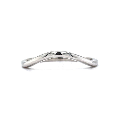 Thin Curved Wedding Band in 14k White Gold