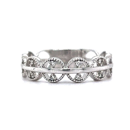 Modern Diamond Stacking Ring in 18K White Gold