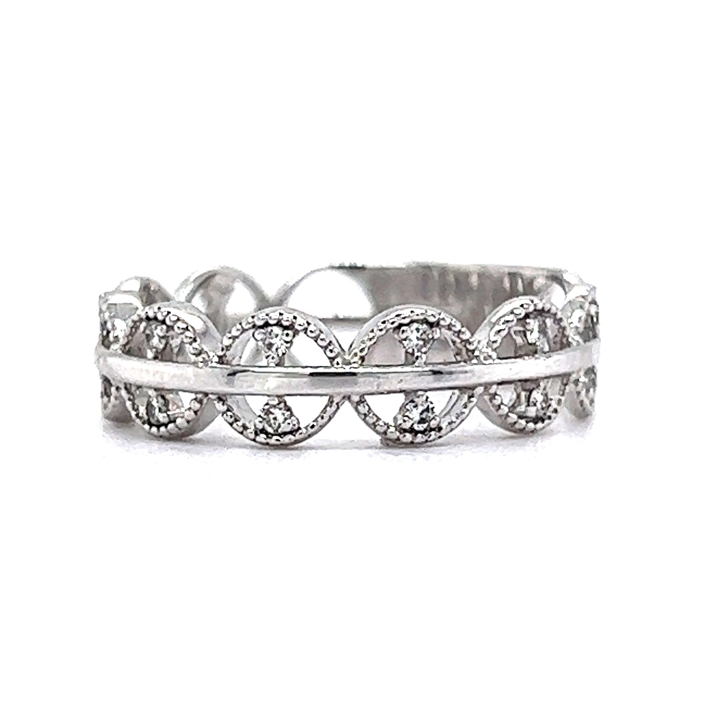 Modern Diamond Stacking Ring in 18K White Gold