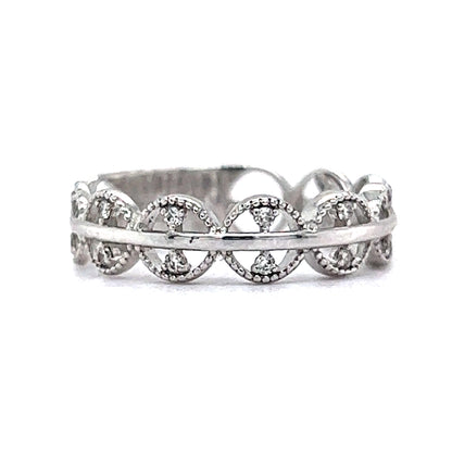 Modern Diamond Stacking Ring in 18K White Gold