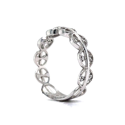 Modern Diamond Stacking Ring in 18K White Gold