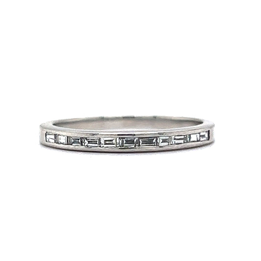 Wedding Band Modern .33 Baguette Cut Diamonds in Platinum