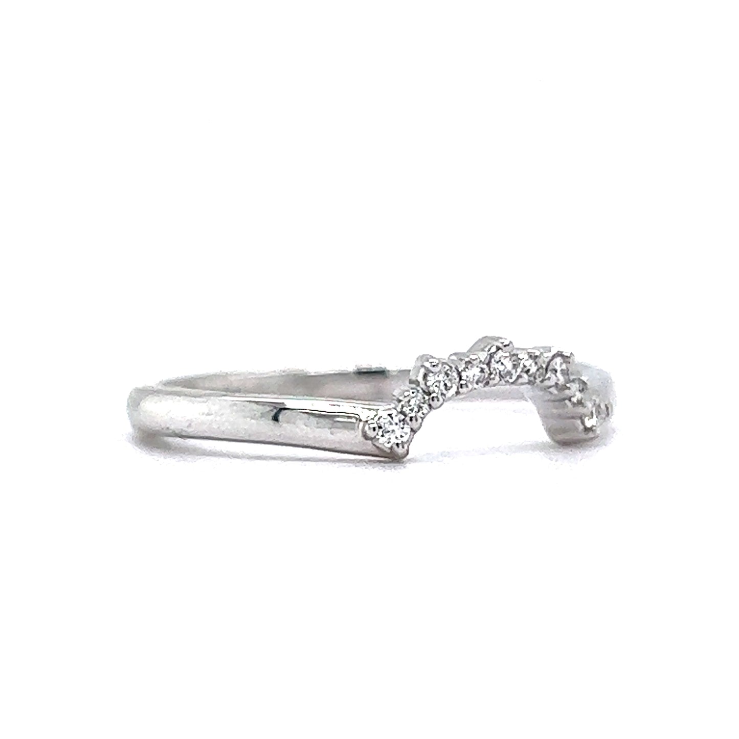 .07 Diamond Tiara Wedding Band in 14k White Gold