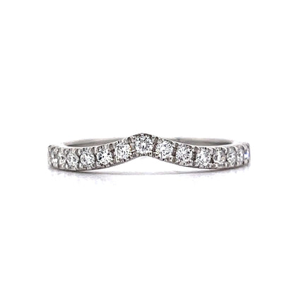 .29 Curved Diamond Wedding Band in 14k White Gold