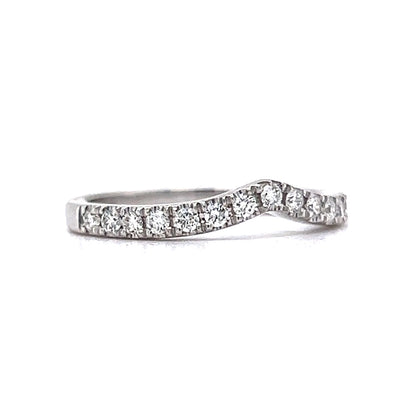 .29 Curved Diamond Wedding Band in 14k White Gold