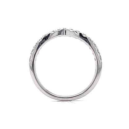 .29 Curved Diamond Wedding Band in 14k White Gold