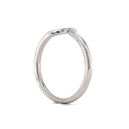 Simple Round Contoured Wedding Band in 14k White Gold