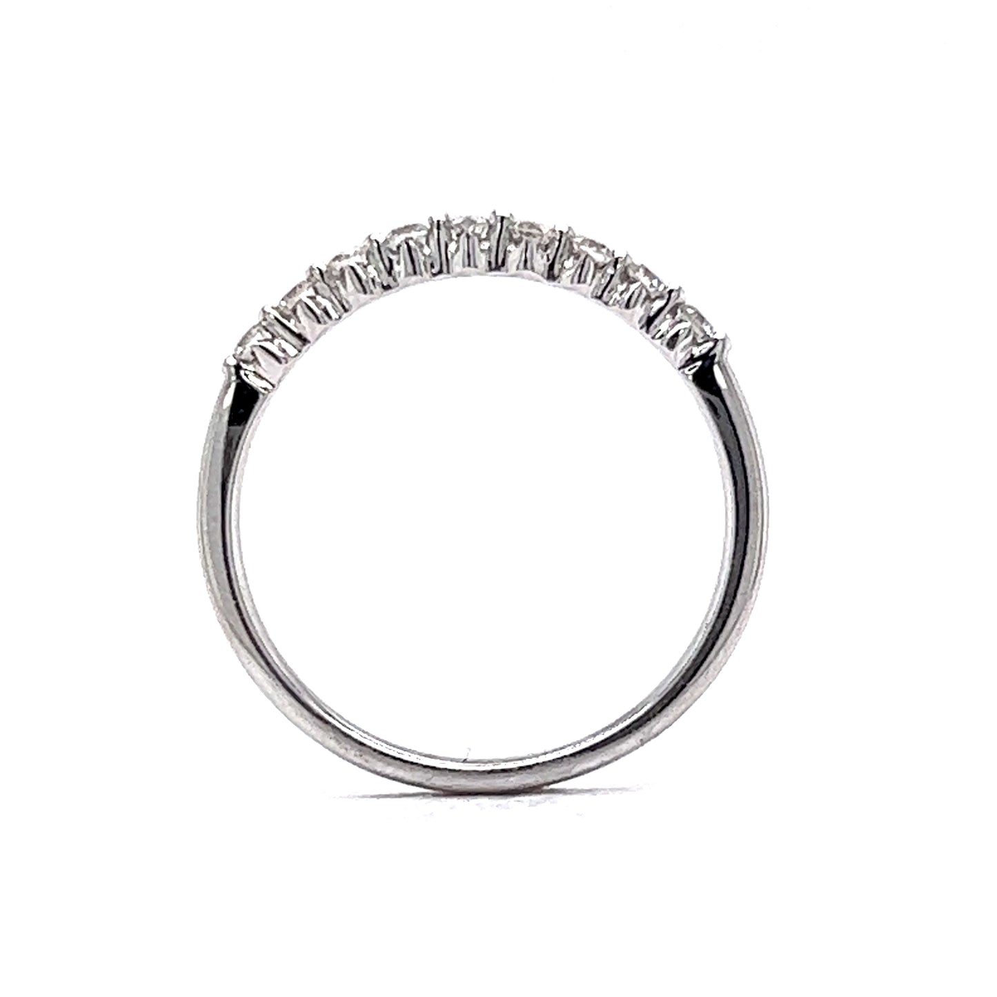 Shared Prong Diamond Wedding Band in 14k White Gold