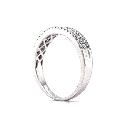 Three Row Pave Diamond Stacking Ring in 14k White Gold