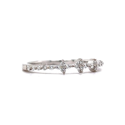 Pave Diamond Cluster Stacking Ring in 14k White Gold