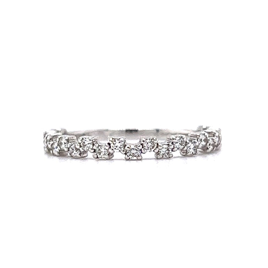 .31 Staggered Diamond Wedding Band in 14k White Gold