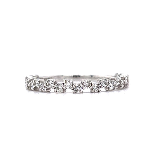 .22 Offset Diamond Wedding Band in 14k White Gold