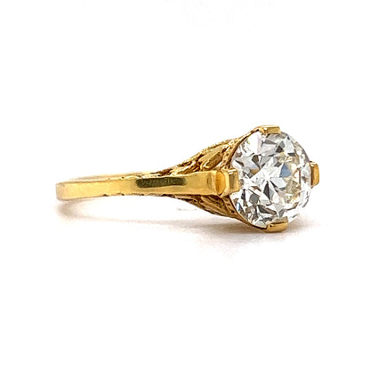 1.33 Old European Diamond Engagement Ring in 18k Yellow Gold