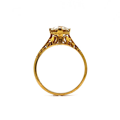 1.33 Old European Diamond Engagement Ring in 18k Yellow Gold