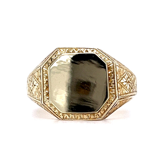 Men's Vintage Mid-Century Signet Ring in 14k Yellow Gold