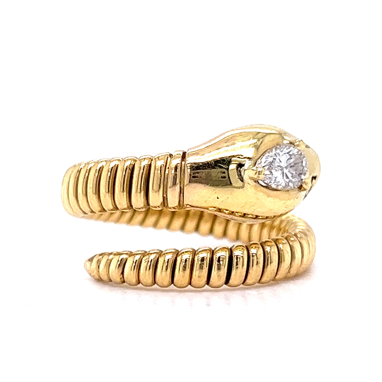 .29 Round Brilliant Cut Diamond Snake Ring in 18k Yellow Gold