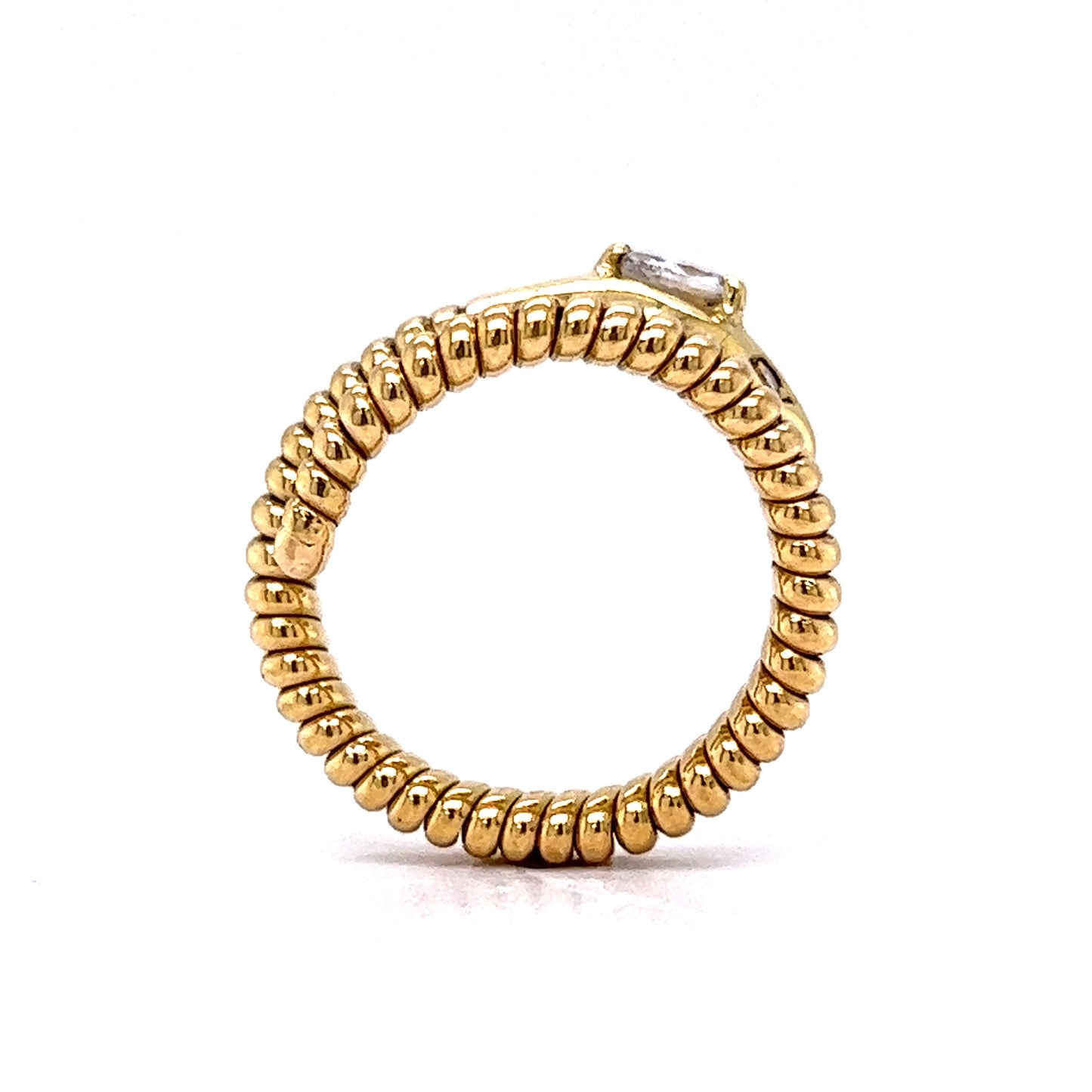 .29 Round Brilliant Cut Diamond Snake Ring in 18k Yellow Gold