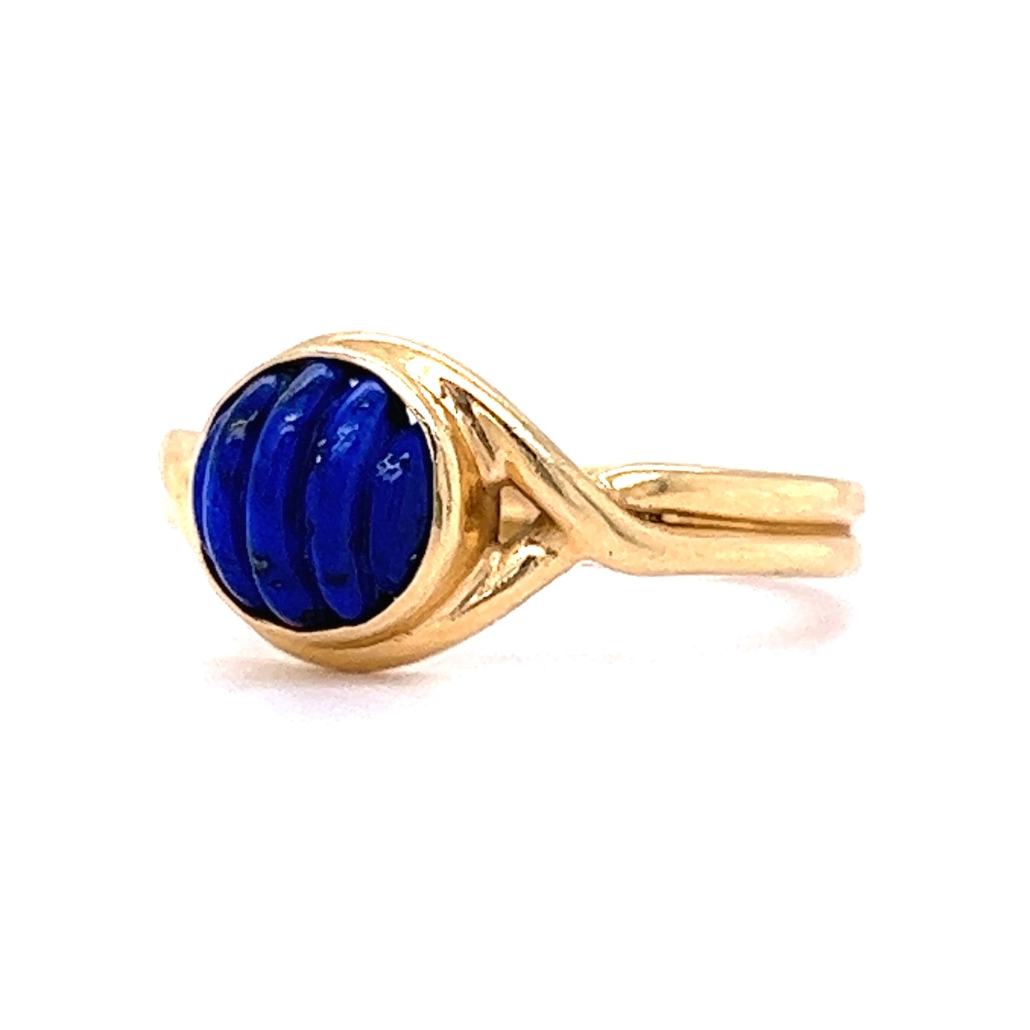 1.27 Lapis Lazuli Cabochon Ring in Yellow Gold