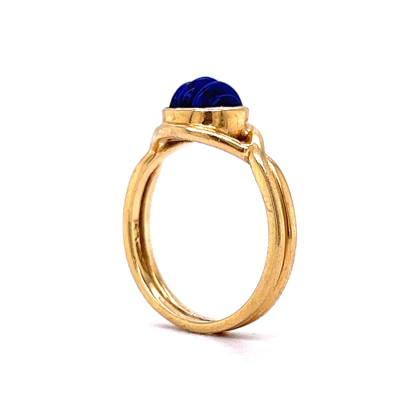 1.27 Lapis Lazuli Cabochon Ring in Yellow Gold