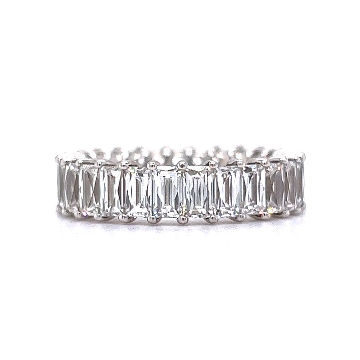 5.25 French Cut Diamond Eternity Band in 18k White Gold