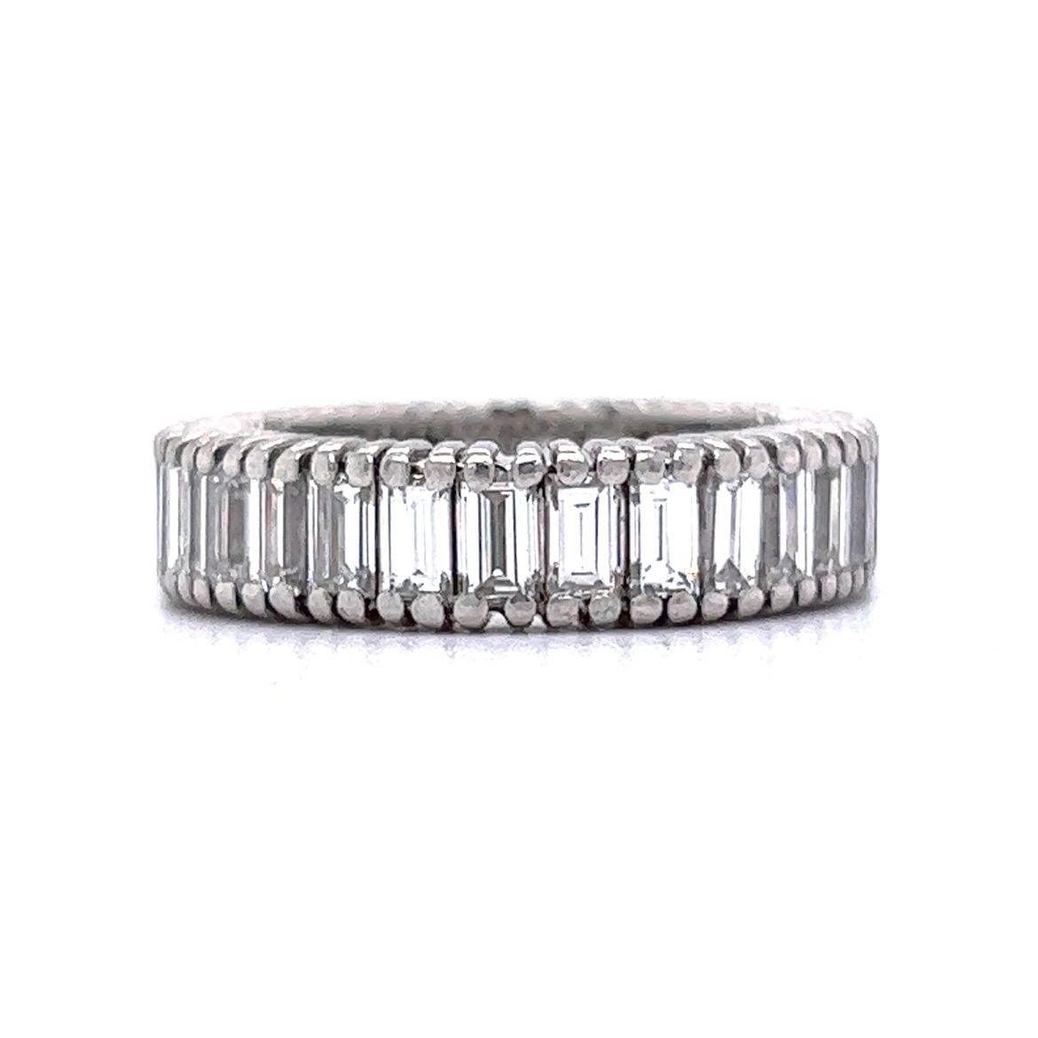 5.22 Emerald Cut Diamond Band in Platinum