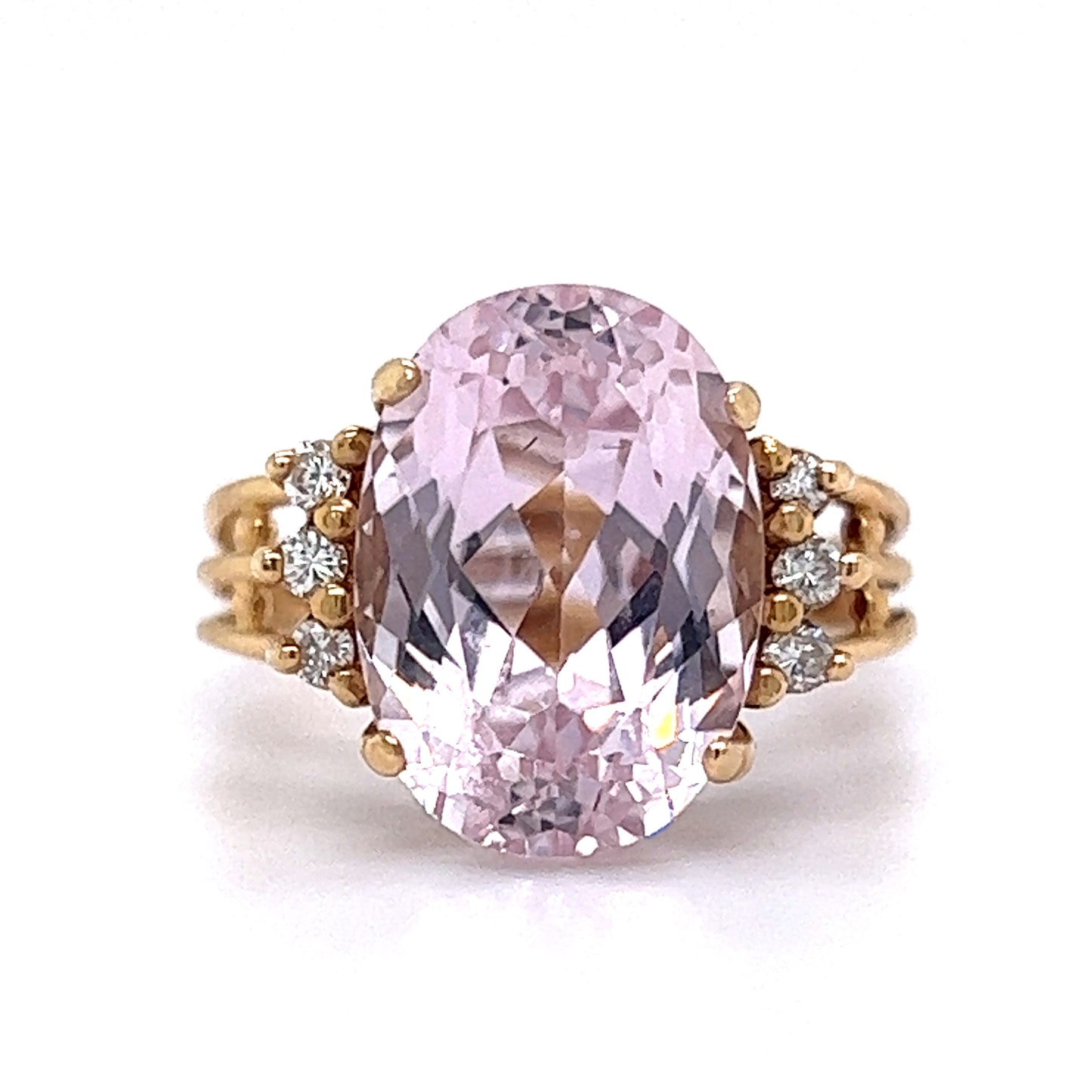 5.99 Vintage Kunzite Cocktail Ring in 14k Yellow Gold