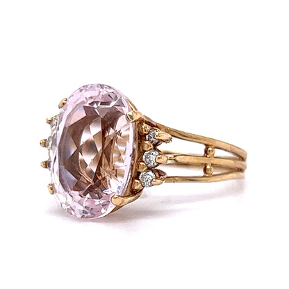 5.99 Vintage Kunzite Cocktail Ring in 14k Yellow Gold