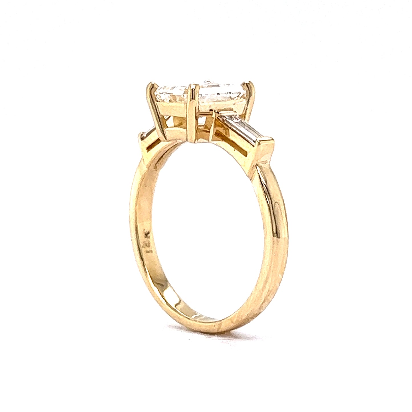 1.57 Emerald Cut Engagement Ring in 14k Yellow Gold