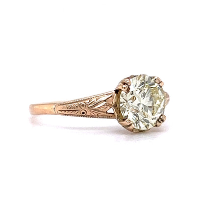 Vintage 1.16 Old European Cut Diamond Engagement Ring in 14k Rose Gold