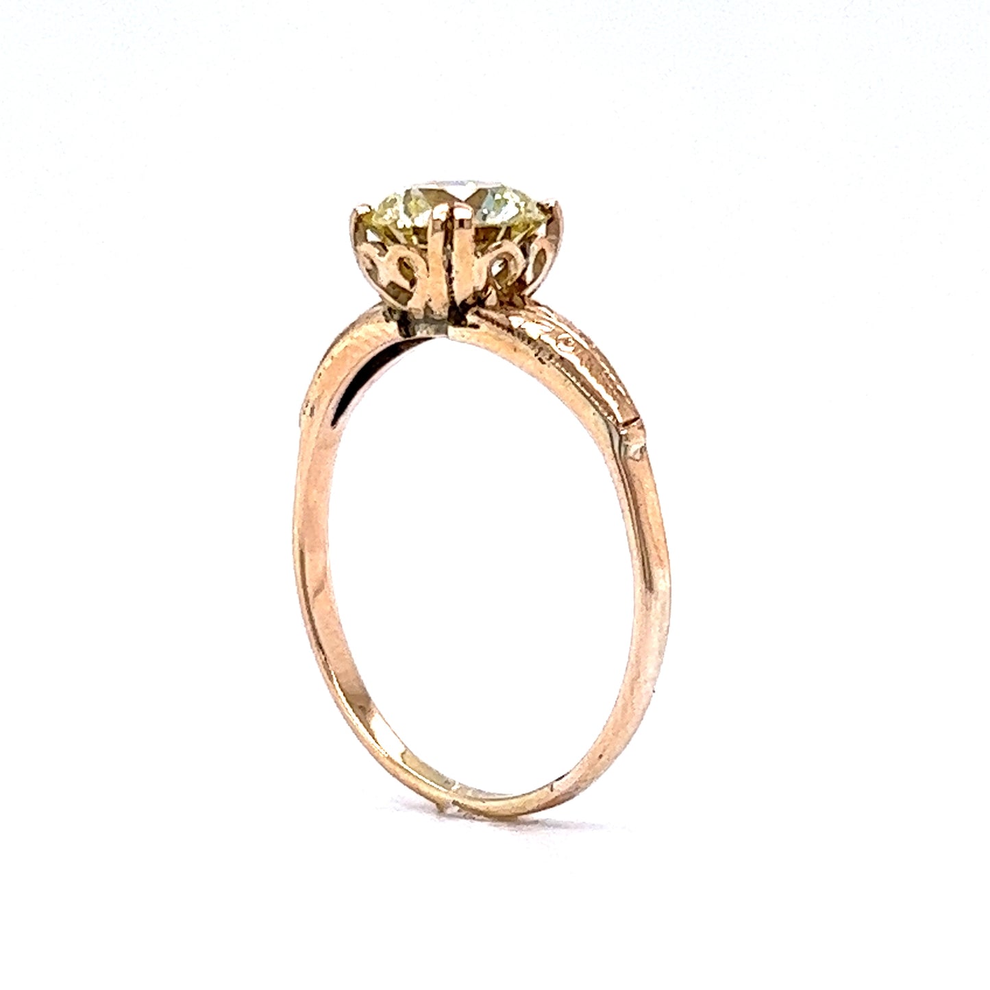 Vintage 1.16 Old European Cut Diamond Engagement Ring in 14k Rose Gold