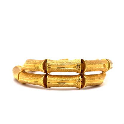 Bamboo Style Bangle Bracelet in 18k Yellow Gold