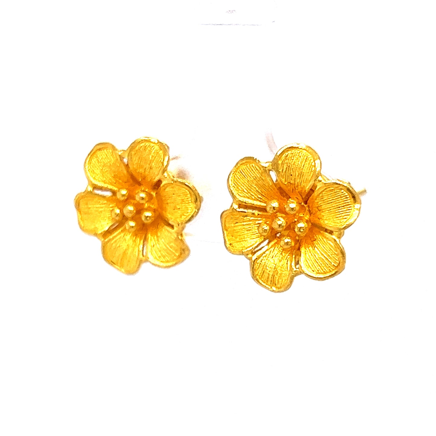 Flower Earring Studs in 22k Yellow Gold