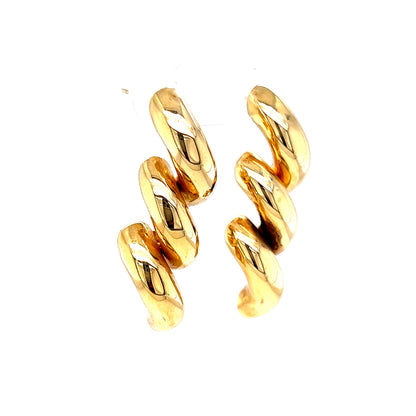 Chic Spiral Earrings in 14k Yellow Gold