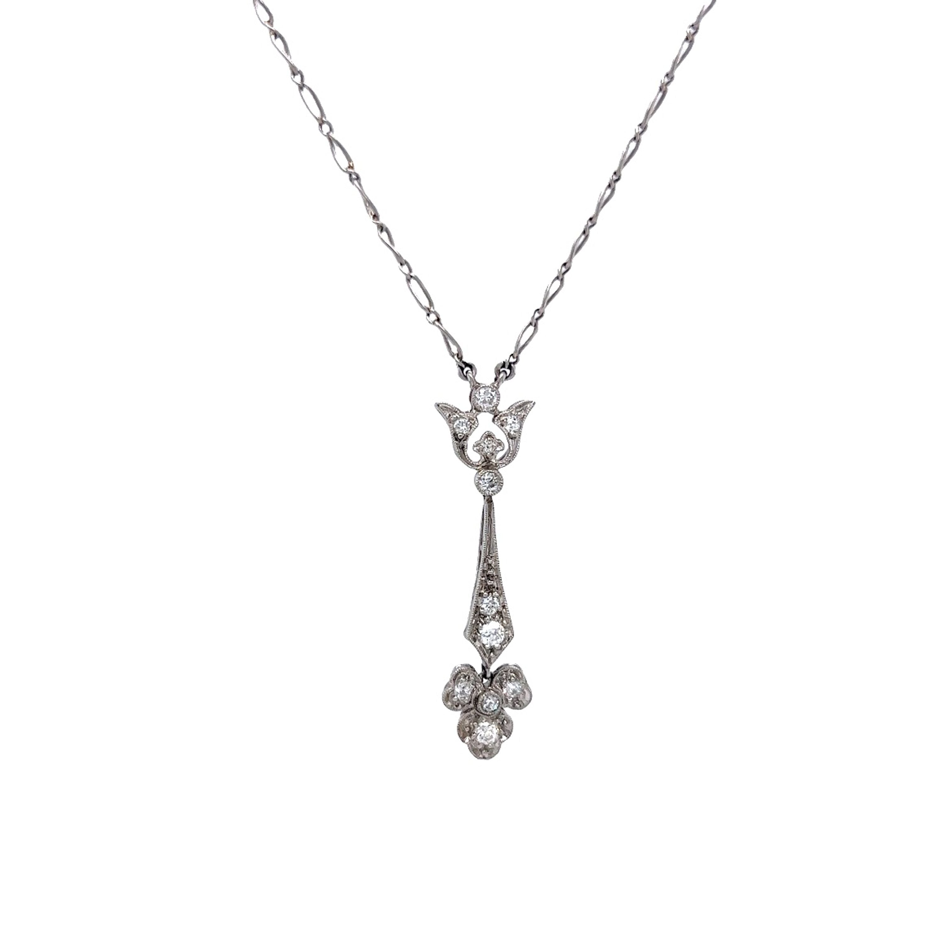 Art Deco Sterling Silver Marcasite Rose Vintage Necklace