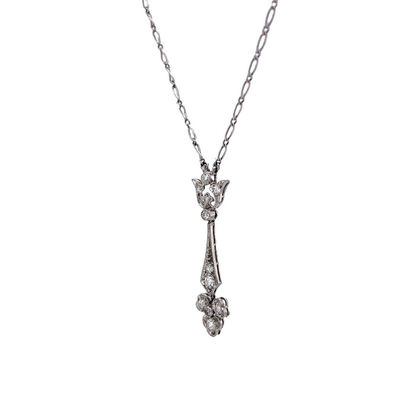 Vintage Art Deco Diamond Pendant in Platinum