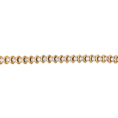 4.48 Round Brilliant Diamond Bracelet in 18k Yellow Gold