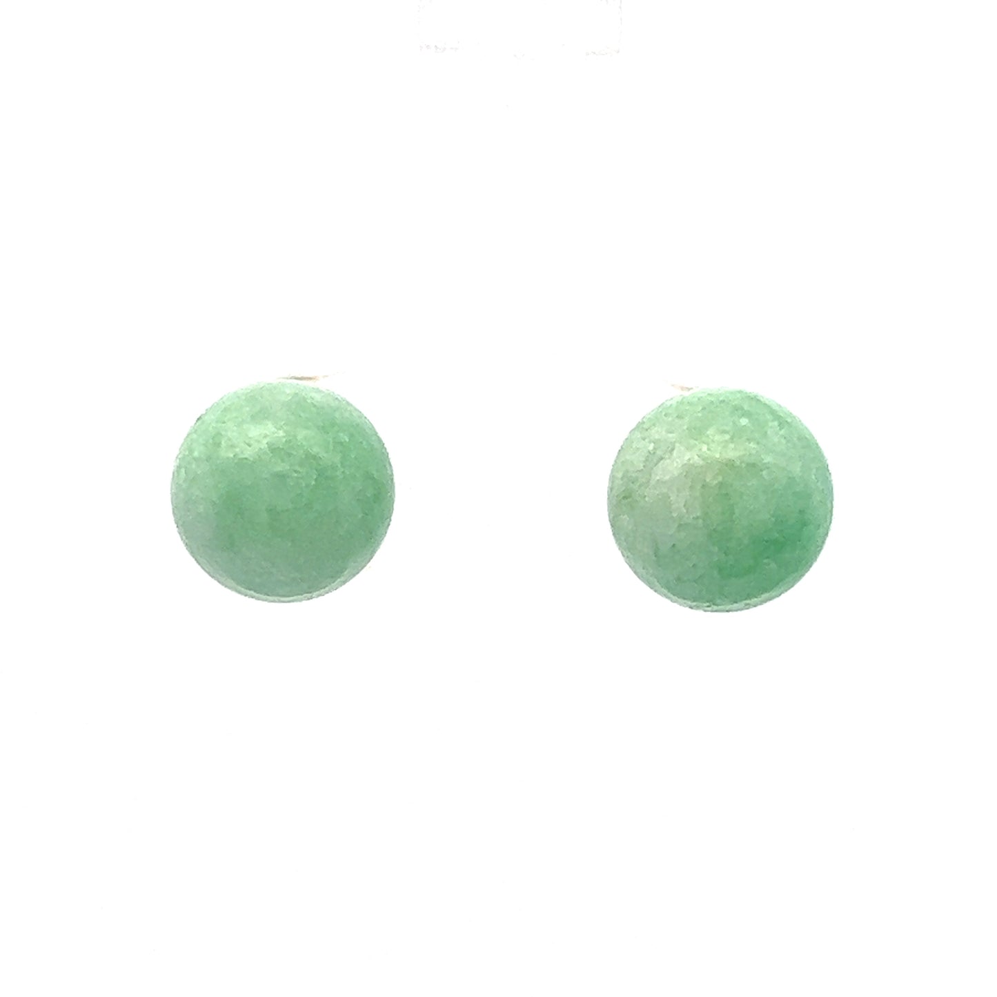 Jadeite Stud Earrings in 14K Yellow Gold