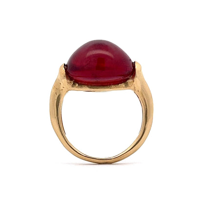 22.60 Cabochon Tourmaline Cocktail Ring in 14k Yellow Gold