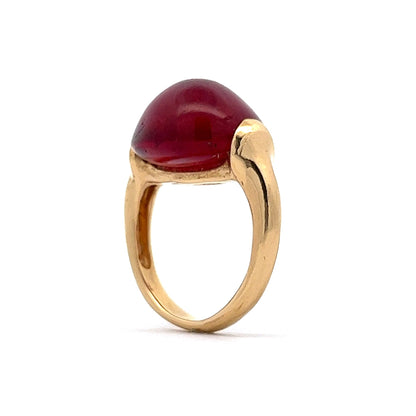 22.60 Cabochon Tourmaline Cocktail Ring in 14k Yellow Gold