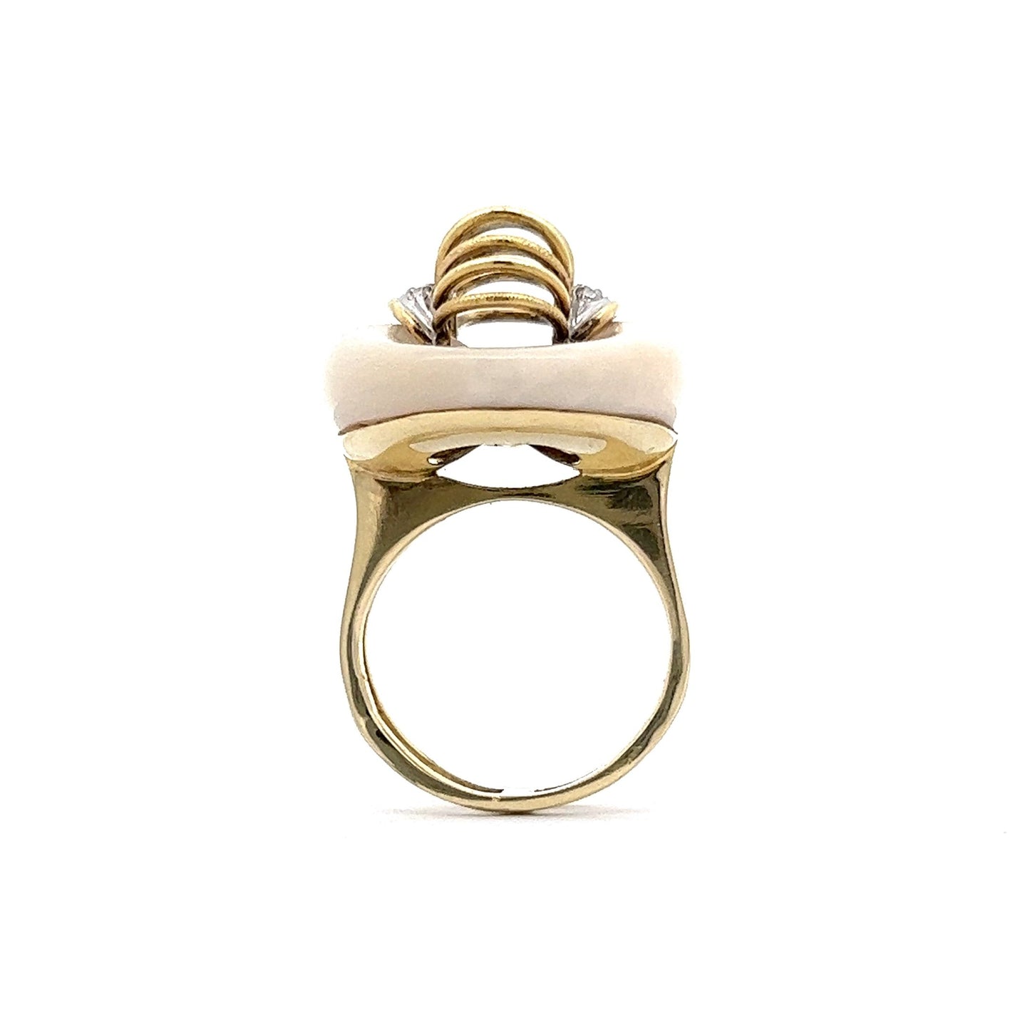 Vintage Mid-Century Diamond Cocktail Ring in 14k Yellow Gold