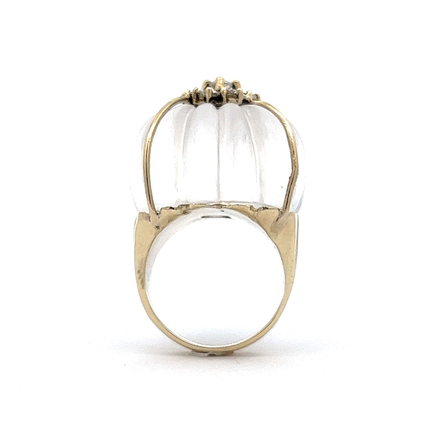 .64 Diamond & Rock Crystal Cocktail Ring in 14k Yellow Gold