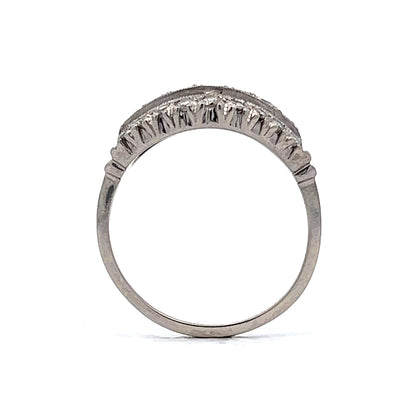 Vintage Art Deco Diamond Cocktail Ring in 14k White Gold