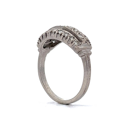 Vintage Art Deco Diamond Cocktail Ring in 14k White Gold