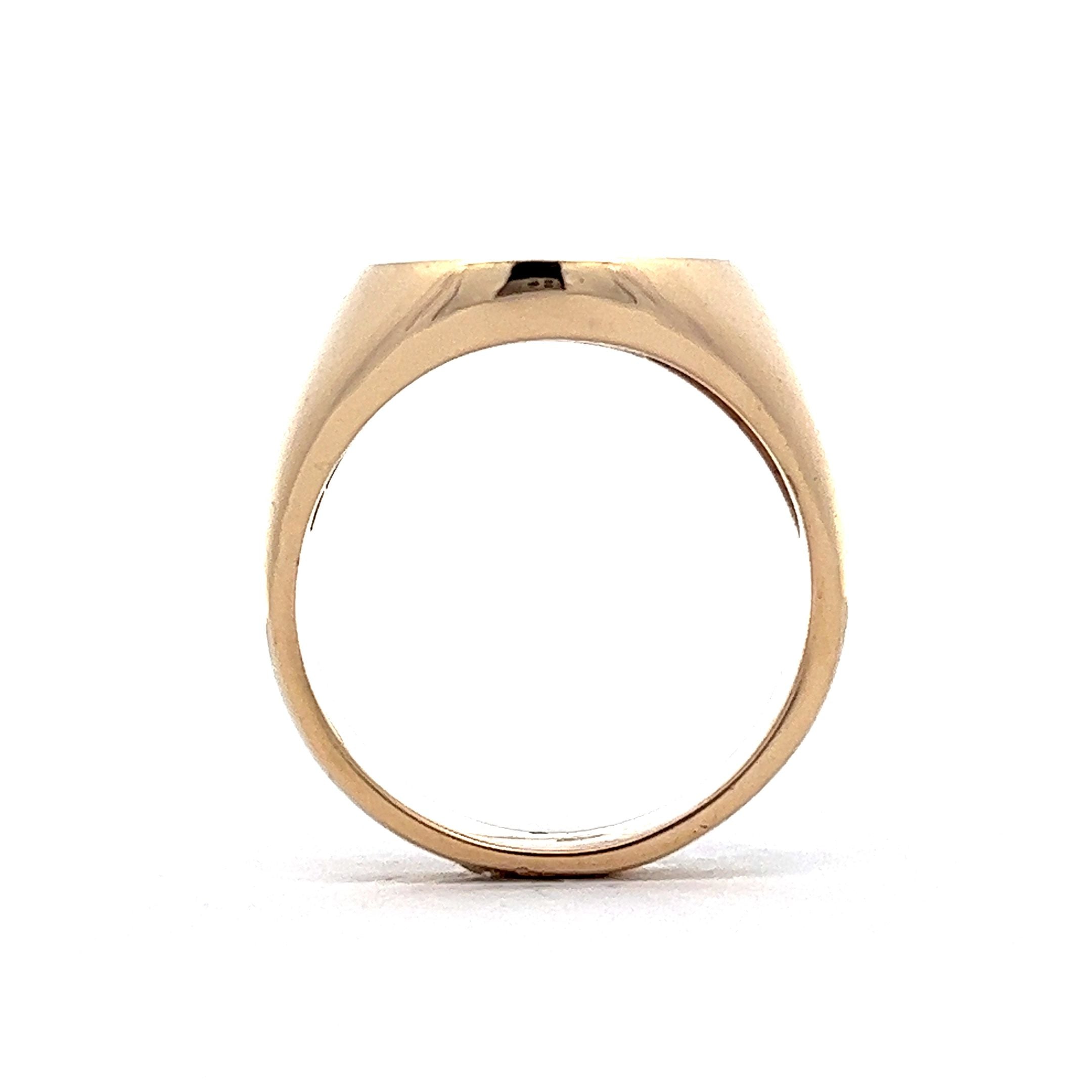 Large Signet Ring Solid 10K Yellow Gold