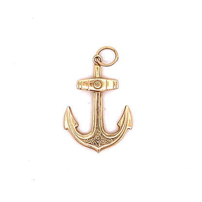 18" Anchor Necklace in 14k Yellow Gold