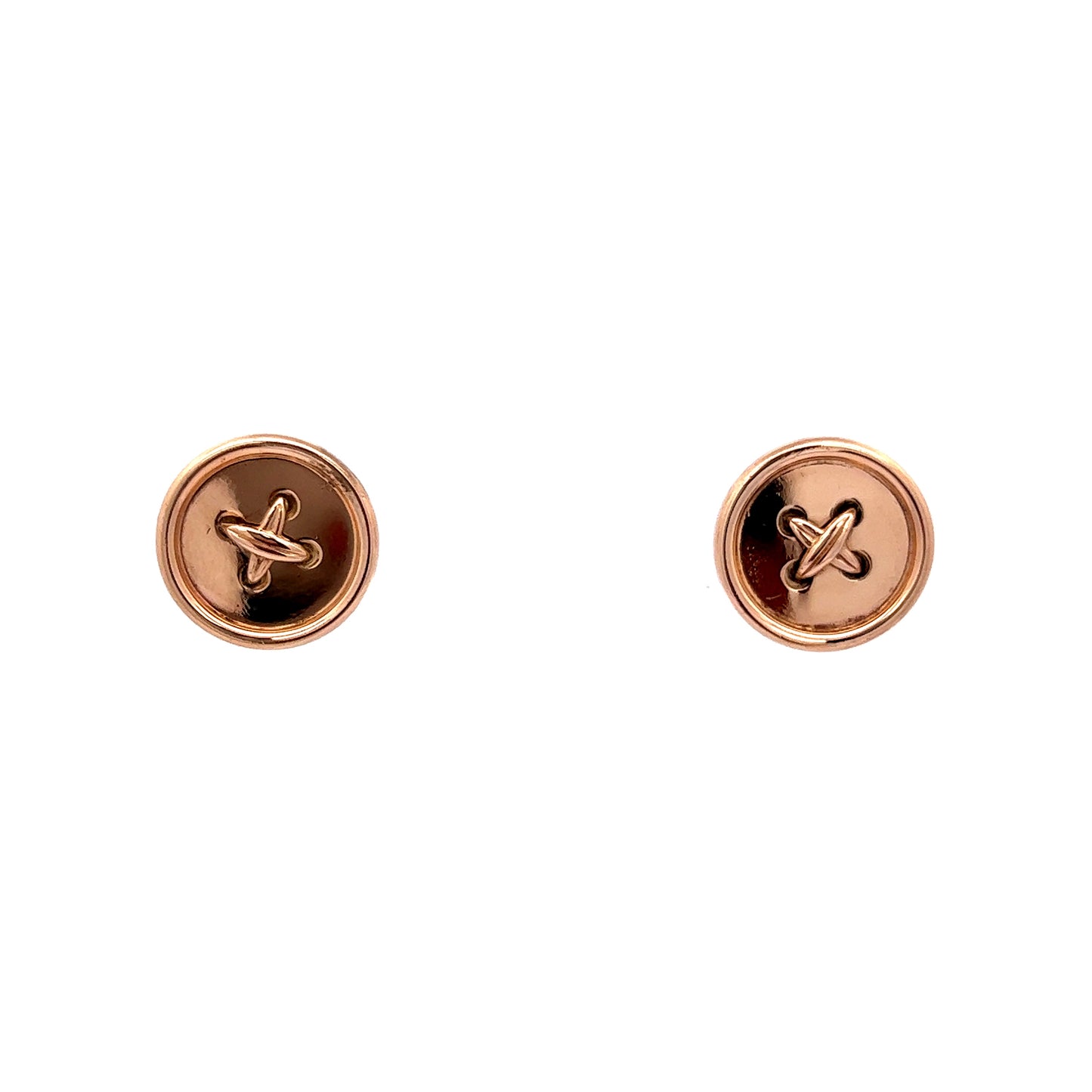 Classic Button Stud Earrings in 14k Yellow Gold