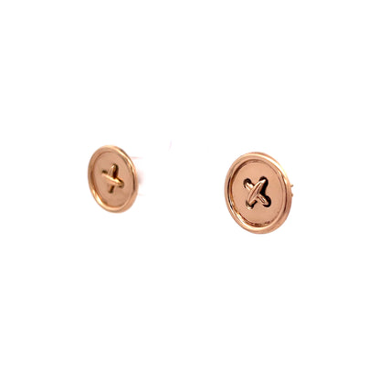 Classic Button Stud Earrings in 14k Yellow Gold