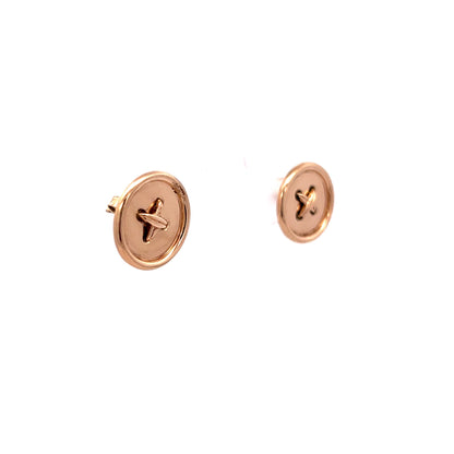 Classic Button Stud Earrings in 14k Yellow Gold